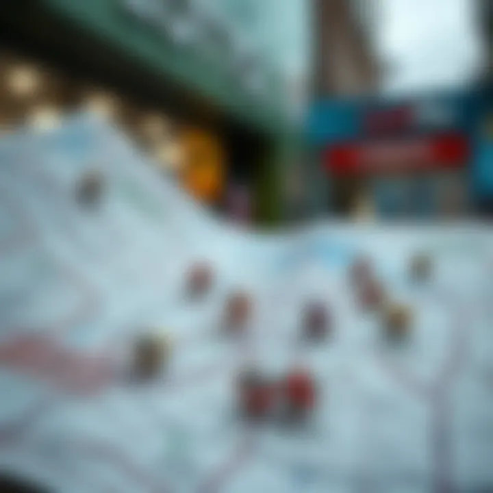 A detailed map showing locations of lotto retailers