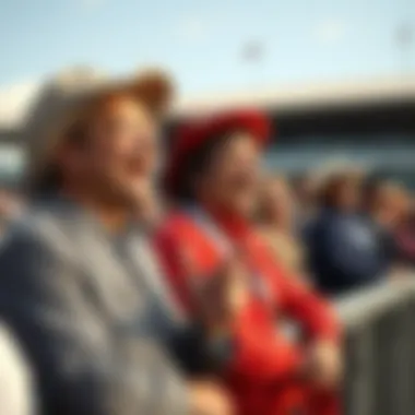 Spectators enjoying the horse race